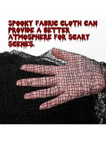 1PC Black 76* 183cm Halloween Party Decoration Haunted House Gauze DIY Decorative Cloth Suitable For Halloween Atmosphere Manufacturing Decoration