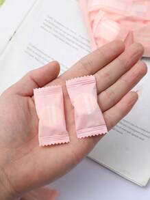 50pcs Disposable Compressed Face Towels, Portable Travel Non-Woven Wet Wipes, One-Time Compressed Cleansing Cloths, Travel & Outdoor Coin Purse Wipes, Candy Colors Squares, Suitable For Travel, Hotel, Camping, Vacation, Skincare, Living Room, Bedroom, Bathroom Decor, Travel Supplies, Wedding, Party, Birthday, Can Be Given As Gifts To Parents And Friends, Also Can Be Used For Bathroom Decor - Pink - View 6