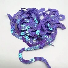 1 szt. 5 jardów 6 mm wstążka z cekinami, okrągłe płaskie cekiny, laserowo brokatowe cekiny do rękodzieła, szycia, akcesoriów, lamówka z cekinami