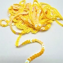 1 szt. 5 jardów 6 mm wstążka z cekinami, okrągłe płaskie cekiny, laserowo brokatowe cekiny do rękodzieła, szycia, akcesoriów, lamówka z cekinami