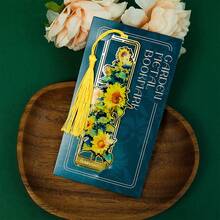 1PC Highly Attractive Level Flower Metal Bookmark, Rose Sunflower Hydrangea Tulip Creative Souvenir Hollow Fringe Metal Bookmark, Hollow Bookmark Party Small Gift - Multicolor - View 12