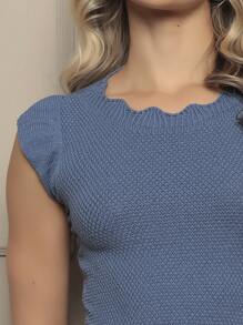 Women Knit Tops - Blue - View 4