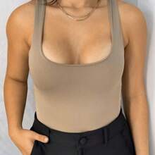 Women Bodysuits - 米色 - 查看 3