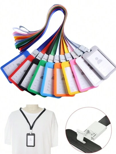 1/5/10 قطعة حامل بطاقة متعدد الألوان، بطاقة بنكية، بطاقة باص، بطاقة هوية، مشبك شارة، لوازم طلابية ومكتبية (ألوان عشوائية)، موسم العودة إلى المدرسة