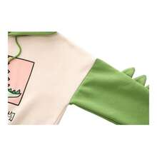 Sudadera Con Capucha De Dinosaurios Manga Larga Para Mujer - Verde - Ver 7