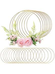 12pzs Centro De Mesa Con Forma De Aro De Metal , Aros florales de metal de  para centro de mesa, con aro de metal para decoración de boda30cm - Dorado - Ver 1