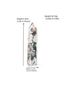 1pc Natural Crystal Green Obelisk Desk Decor, Home Decoration - Green Cherry Blossom - View 2