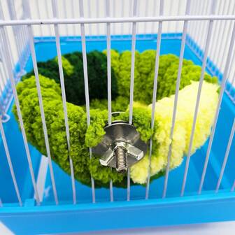 1 st mjuk plysch papegojbo Fågelbur övervintringsdyna, tjock & varm, skogsgrön