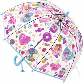 Kids Clear And Transparent Umbrella With An Easy Grip Handle, Dome Bubble Umbrella, Windproof For Kids Boys And Girls, Car