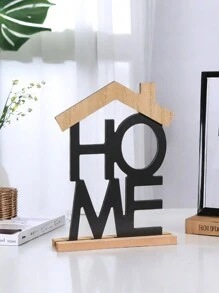 1 pieza Decoración de letras de madera creativa "AMOR AL HOGAR", decoración del hogar para la sala de estar, dormitorio, estudio, fiesta de bodas, decoración festiva, Día de San Valentín, Navidad, regalo de boda, mejor regalo festivo, decoración de estantería - Multicolor - Ver 4