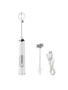 1 pieza Vaporizador de milk con Cabezal de repuesto , moderno plata recargable Mezclador de bebidas eléctrico para cocina Electrodoméstico eléctrico y portátil: batidora de huevos, máquina de espuma de leche, mezclador de leche, máquina de batir leche, batidora eléctrica inalámbrica, máquina automática de montar nata, mezclador para pastelería y café, mezclador portátil mini para espuma de leche - Blanco - Ver 5