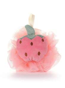 1pc Cute Fruit Shaped Bath Sponge For Kids, Soft & Skin-Friendly Baby Bathing Loofah With Ribbon - Multicolor - View 15