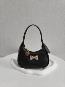 儿童水钻蝴蝶结手提包、女孩派对斜挎包、时尚公主迷你单肩包、女孩零钱包、迷你包 - 均碼 - 查看 5