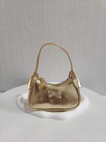 儿童水钻蝴蝶结手提包、女孩派对斜挎包、时尚公主迷你单肩包、女孩零钱包、迷你包 - 均碼 - 查看 7