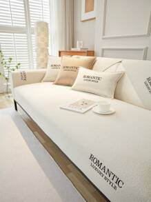 1 件奢华简约刺绣沙发垫套，防滑防尘防刮，四季使用，适用于卧室、客厅、书房