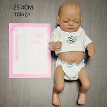 GQBB 1 件 10 英寸时尚娃娃硅胶重生娃娃，中性色，手绘，手工植发，工艺精湛，可清洗，附出生证明 - 蜜蜂衣 - 查看 3