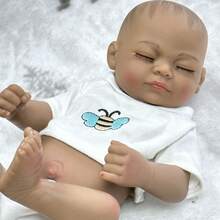 GQBB 1 件 10 英寸时尚娃娃硅胶重生娃娃，中性色，手绘，手工植发，工艺精湛，可清洗，附出生证明 - 蜜蜂衣 - 查看 5