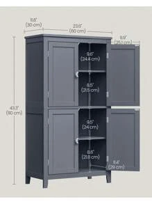 VASAGLE Gabinetes de almacenamiento - Gris Oscuro - Ver 6
