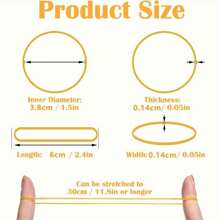 High-Elasticity Yellow Rubber Bands - 100/300 Piece, 38Mm Diameter, Natural Rubber For Office, School, And Home Back To School
