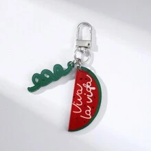 2d Shiny Flashing Watermelon Keychain Unisex Acrylic Pendant Key Ring Accessories Key Chain Christmas Gift Souvenir Car Accessories Bag Decoration School Letters Cute Goth Y2k - Silver - View 3