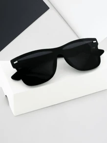 Gafas de sol UNISEX sin marco,plano, tipo wayfarer - Negro - Ver 6