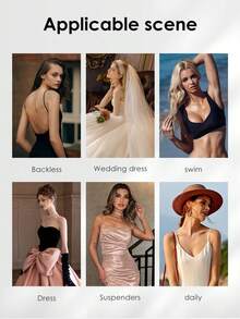 Adhesive Bra With Shoulder Straps  Sticky Invisible Disposable Nipple Cover For  Women Invisible And Thicken Push Up Sticky Bra - Multicolor - View 7