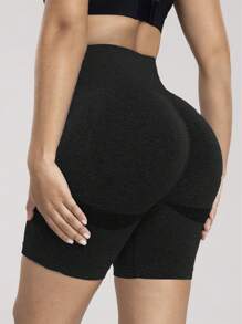 3pcs/Set High Waist Seamless Yoga Shorts, Summer Workout Running Cycling Shorts, Peach Hip Fitness Hot Pants, Versatile Sexy Shorts (Red, Black, Green) - Multicolor - View 6