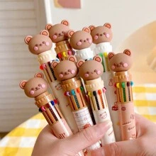 Random Set Of 4pcs Little Bear 10-Color Ballpoint Pen - Multicolor - View 4