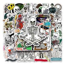 50 piezas esqueletos de 2.1-3.3 pulgadas en una mezcla de estilo artístico de adhesivos impermeables para teléfono, cascos de motocicleta, ordenadores portátiles, coches, guitarras, grafiti, cuadernos, papelería, patinetas y decoración del hogar. - Multicolor - Ver 3