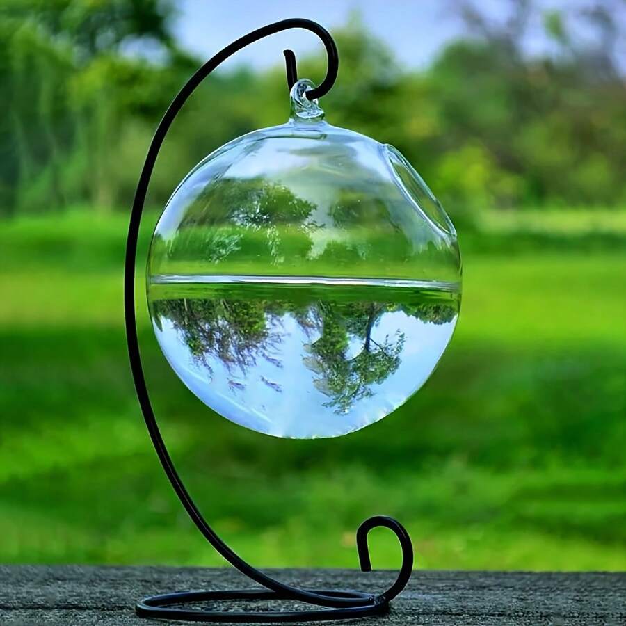 1 个圆柱形悬挂式玻璃容器，透明玻璃球，用于苔藓微景观，适合水生植物和鱼类 - 無色 - 查看 1