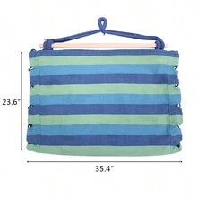 Hammock Chair Macrame Swing,Distinctive Cotton Canvas Hanging Rope Chair With Pillows For Indoor And Outdoor Use - 藍色 - 查看 9