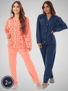 Women Pajama Sets - Coral Pink - View 1