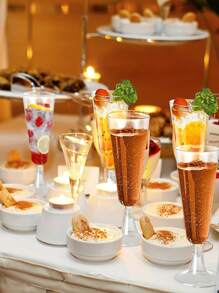 25/50pcs Champagne Flutes Plastic Champagne Flutes Reusable, Microwaveable, Drinks Cups Glitter Champagne Flutes Reusable Stemmed Party Wine Cups Cocktails,For Garden Wedding Birthday Party