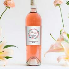 Personalized Wine Bottle Labels, Customizable For Weddings And Celebrations, Elegant And Waterproof, Easy To Apply And Remove, Ideal For Adding A Special Touch To Your Event, Customizable With Names And Dates, Available In Multiple Designs And Colors, Durable And Long-Lasting - Style B - View 1