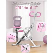 Flybird Pink Squat Machine For Home,Rodeo Core Exercise Machine,330lbs Foldable,Adjustable 4 Resistance Bands,Ride & Rowing Machine For Botty Glutes Butt Thighs,Ab Back/Leg Press Hip Thrust - Hồng - Xem 2