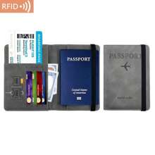 多功能护照夹 PU 皮革套，简约风格旅行钱包，带多个卡槽，旅行用品，旅行收纳袋，旅行用品，旅行钱包，护照夹，护照钱包，海滩度假包，夏季