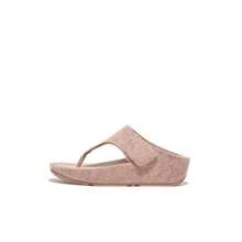 Fitflop Shuv E01 FR7-137 Toe Post Sandals Women's Beige Adjustable Felt Comfort (5) - Pink - View 2