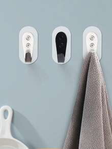 meike 2入組無需鑽孔極簡圓形不銹鋼粘貼掛鉤，可在木材、瓷磚、玻璃表面上進行不留痕安裝，適用於掛衣服、毛巾、包等 - 防水、防銹，最大承載能力3KG，適用於浴室、廚房、臥室門 - 2套裝 - 查看 9