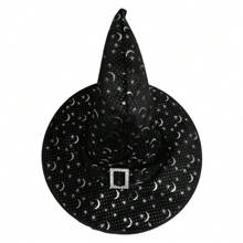 Black  Hat With Stars And Moon Silver Velvet - 彩色 - 查看 5