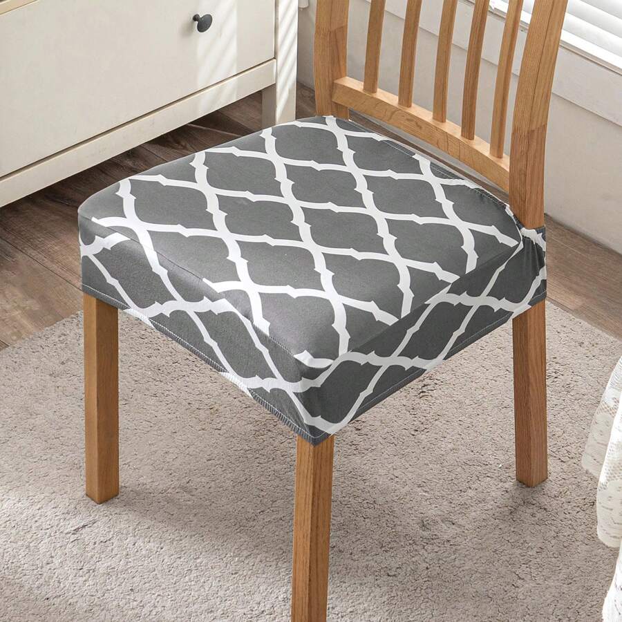 4pcs/Set Printed Chair Cover, Restaurant Seat Cover, Soft And Elastic Bottom Detachable Restaurant Seat Cover, Washable Restaurant Hotel Seat Cover, Stain Proof, Furniture Protective Cover. - 顏色22 - 查看 1