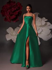 VIPGIRL 女士正式礼服和晚礼服优雅舞会婚礼宾客礼服，适合毕业典礼、晚宴、圣诞节 - 綠色 - 查看 4