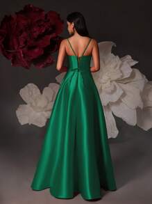 VIPGIRL 女士正式礼服和晚礼服优雅舞会婚礼宾客礼服，适合毕业典礼、晚宴、圣诞节 - 綠色 - 查看 2