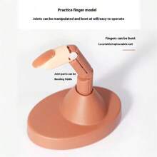 1 pieza Dedo falso ajustable con junta movible y base para práctica de arte de uñas, con 100 uñas falsas reemplazables, para la práctica de arte de uñas de principiantes