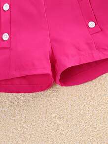 Left Mama Abito estivo con top a collo alto senza maniche stampato in stile astratto e pantaloncini casual per ragazza giovane