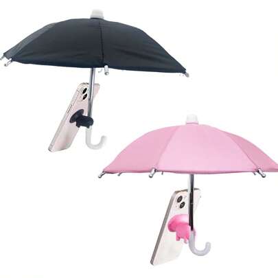 1-2 包手机遮阳伞 - 手机伞遮阳吸盘支架，手机支架，带通用可调节遮光功能，适用于户外，兼容 、Android 手机，生日、家庭、朋友的礼物，适合夏季假日户外海滩旅行手机支架，手机配件