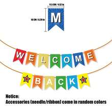 1 Set Welcome Back Letter Fish Tail Flag, Welcome Back To School Banner, Back To School Decoration - Red - View 2