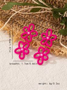Anting Menjuntai - Hot Pink - View 3