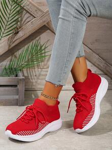 2023春夏新款柔软透气休闲运动鞋黑色时尚百搭 - 紅色 - 查看 2