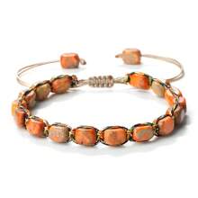Pulseira de Corda Trançada Feita à Mão com Contas de Pedra Natural, Estilo Vintage Boêmio, Meditação Yoga, Presente de Joias de Sorte
