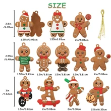 12 Stück niedlicher Lebkuchenmann Anhänger Set - für Weihnachts- und Erntedankdekoration, Festgeschenkverpackung, Weihnachten